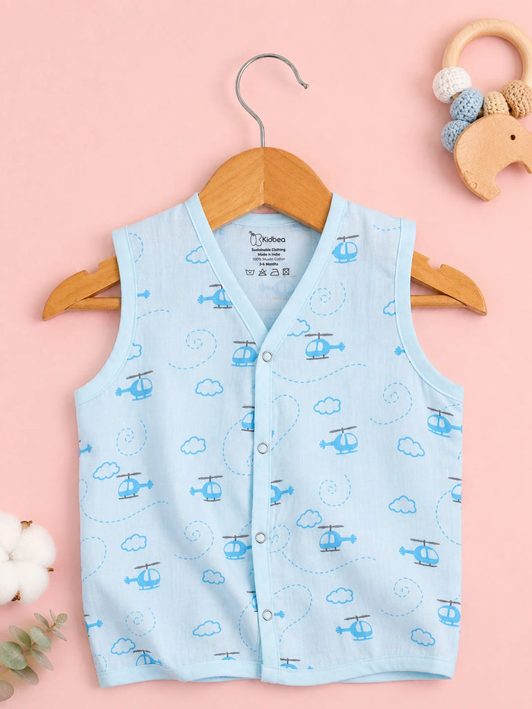 BambooTEC™ Bamboo Muslin Baby Jhabla Pack of 6 – Magic, Submarine, Chess, Giraffe, Alphabet & Helicopter Prints