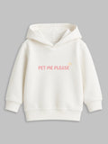 Unisex White Hoodie – Cute Dog Print Full-Sleeve Hooded Sweatshirt
