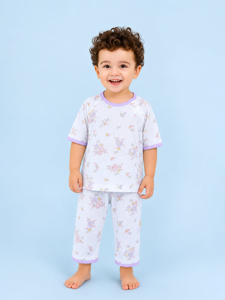 BambooTEC™ Unisex Bamboo Fabric Blossom Bouquet Print T-Shirt & Pyjama Set