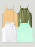 Bamboo Camisole for Kids Pack of 4  (Peach & Olive Green & White & Mint Green) – Soft, Breathable & innerwear