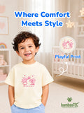 Unisex Bamboo Fabric Cream Shine Like Star Print Oversized T-Shirt