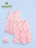 BambooTEC™ Bamboo Muslin Girls Frock – Flower & Duck Print | Pack of 2