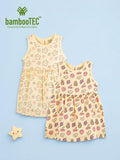 BambooTEC™ Bamboo Muslin Girls Frock – Star & Fruit Print | Pack of 2