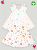 Extra Soft Muslin  Fabric Baby Girls Frock | Rainbow and Tiger Print Pack of 2