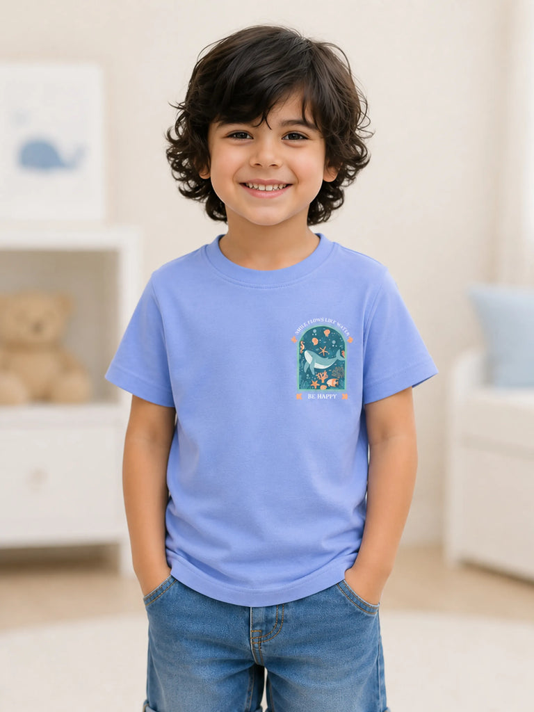Bamboo Fabric Unisex Kids T-Shirt – Whale Print Soft Breathable Tee