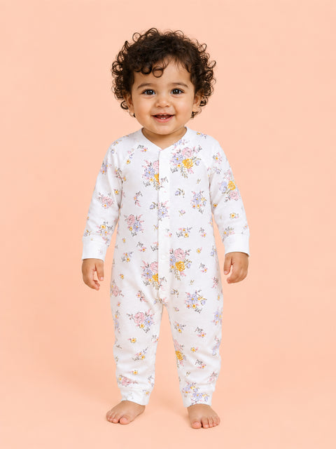 BambooTEC™ Girls Bamboo Baby Romper – Floral Bouquet Print