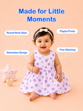 BambooTEC™ Bamboo Muslin Baby Frock – Floral Butterfly Print, Soft & Breathable Dress