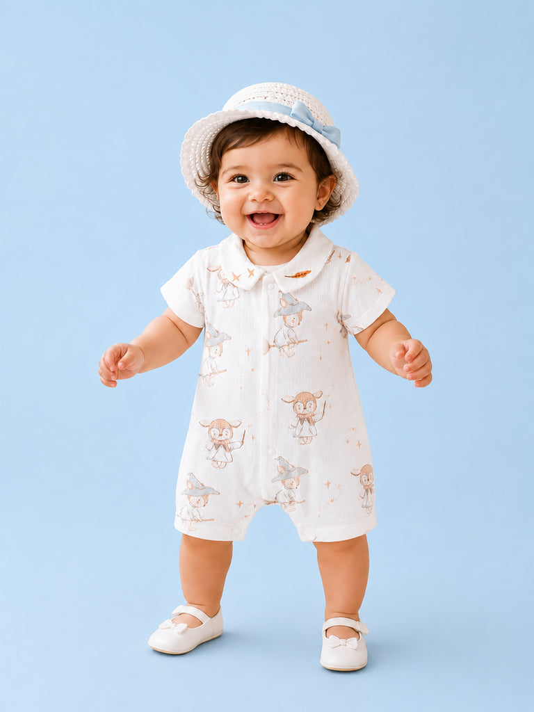 BambooTEC™ Unisex Bamboo Fabric Little Witch Print Romper