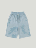 Kidbea Boys Tie-Dye Co-Ord Set | Summer Cotton T-Shirt and Shorts for Kids | Light Blue