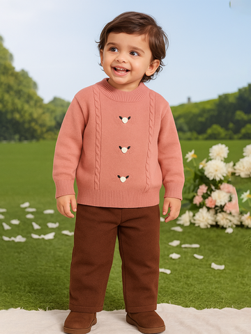 Organic Cotton Knitted Baby Sweater | Warm Winter Pullover