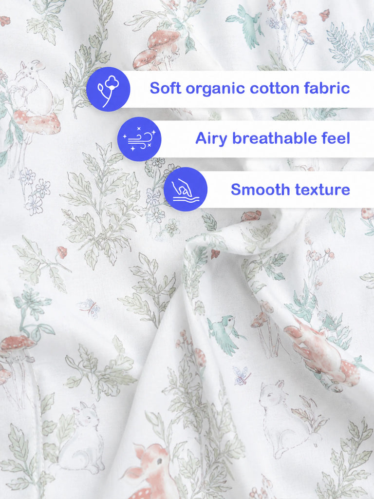 BambooTEC™ Unisex Bamboo Baby Romper – Woodland Friends Print