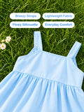 Girls Cotton Frock – Sleeveless Flared Dress with Waist Tie