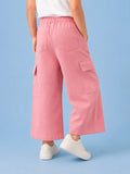 Girls Pink Cotton Cargo Pants – Comfortable & Stylish Everyday Bottomwear