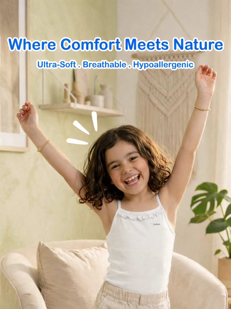 Bamboo Camisole for Kids Pack of 3 (White & Olive Green & Mint Green) – Soft, Breathable & innerwear