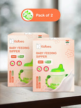 Baby Sipper Cup – Green (Pack of 2) | BPA-Free, Soft Spout, Leak-Proof, Dual Handles, 200ML
