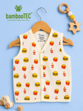 BambooTEC™ Bamboo Muslin Baby Jhabla – Burger & Fries Print