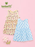 BambooTEC™ Bamboo Muslin Girls Frock – Fruit & Cherry Print | Pack of 2