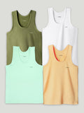 Bamboo Vest for Kids Pack of 4 (Olive Green& White & Mint Green & Peach ) – Soft, Breathable & innerwear