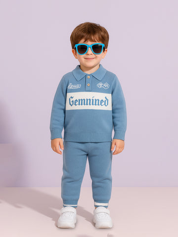 Cozy Winter organic cotton Set for Baby Boys | Polo & Pant Co-ord