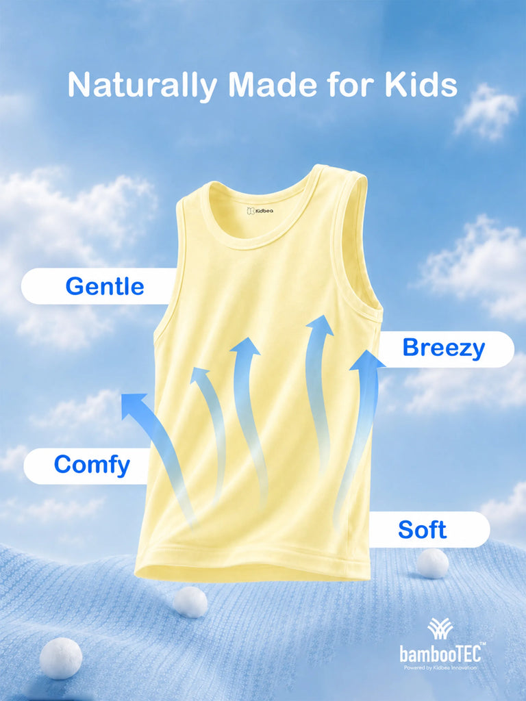 BambooTEC™ Boys Bamboo Fabric Lemon Yellow Solid Vest
