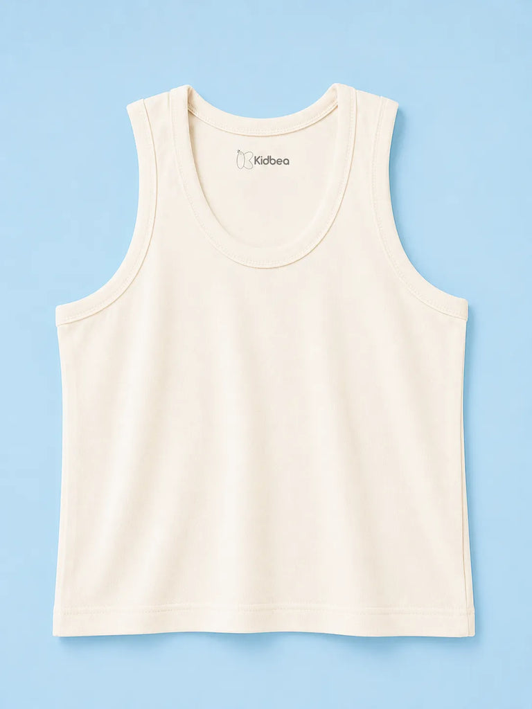 BambooTEC™ Boys Bamboo Fabric Off White Solid Vest