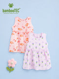 BambooTEC™ Bamboo Muslin Girls Frock – Bunny & Tulip Print | Pack of 2