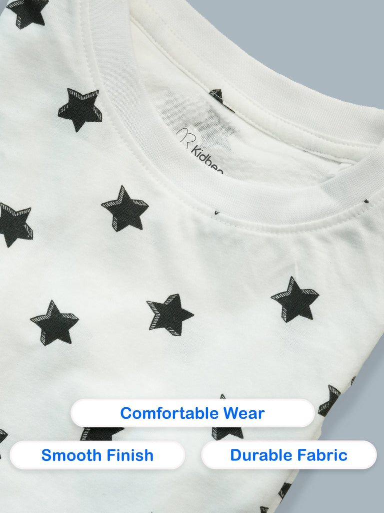 Organic Cotton Unisex Kids Co-ord Set – Soft Breathable Star Print T-Shirt & Shorts Set