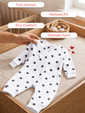 Organic cotton Star Print Romper/Bodysuit - Black