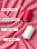 Girls Cotton Gingham Frock – Red Check Dress with White Bow Details
