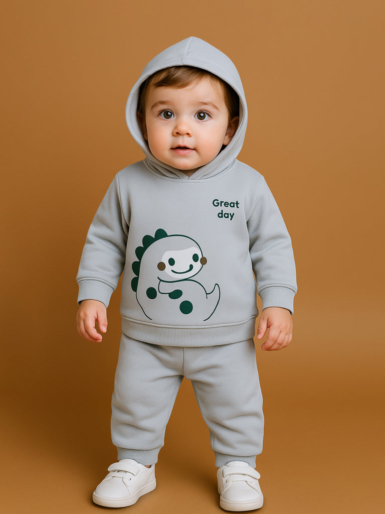 Baby organic  cotton Winter Set | Cute Dinosaur Hoodie & Pant