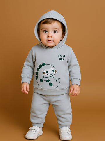 Baby organic  cotton Winter Set | Cute Dinosaur Hoodie & Pant