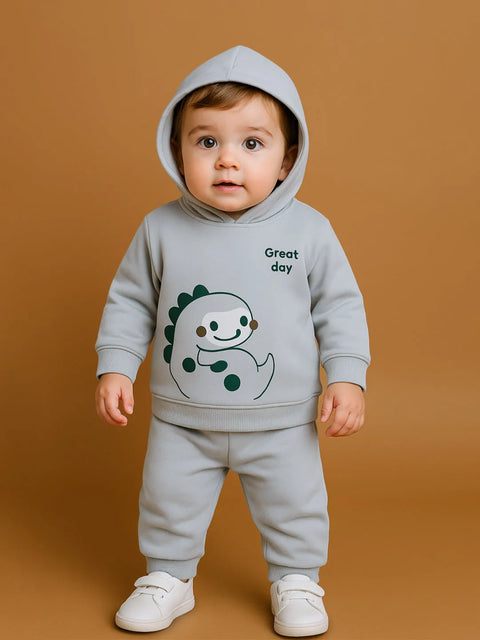Baby organic cotton Winter Set | Cute Dinosaur Hoodie & Pant