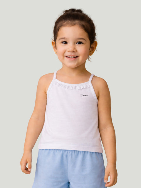 White Bamboo Camisole for Girls – Soft, Lightweight & Breathable