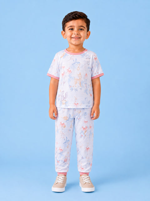 BambooTEC™ Unisex Bamboo Fabric Bunny Blossom Print T-Shirt & Pyjama Set