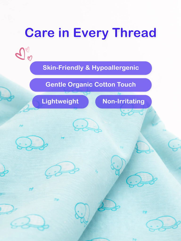 Organic Cotton Baby T-Shirt & Pyjama Set Pack of 2 – Turtle & Blue Dog Print Full Sleeve