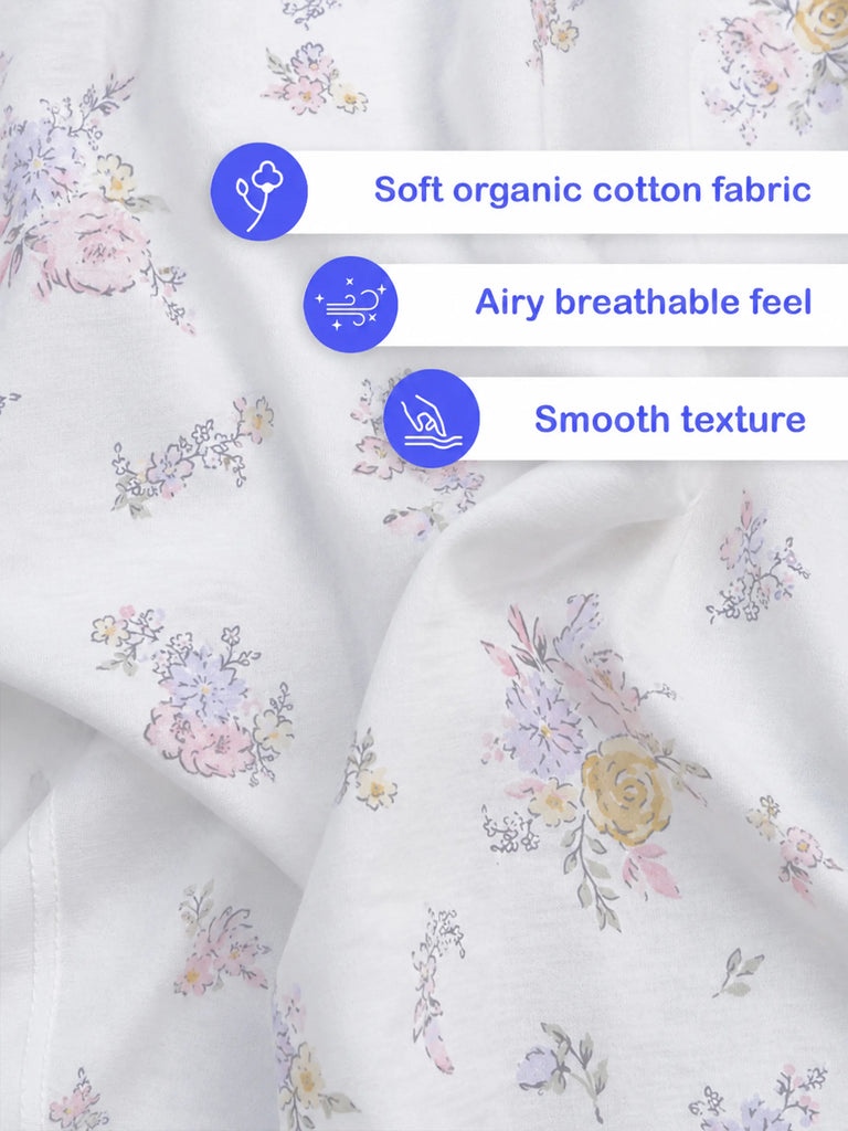 BambooTEC™ Girls Bamboo Baby Romper – Floral Bouquet Print