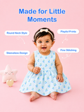 BambooTEC™ Bamboo Muslin Baby Frock – Cherry Print, Soft & Breathable Dress