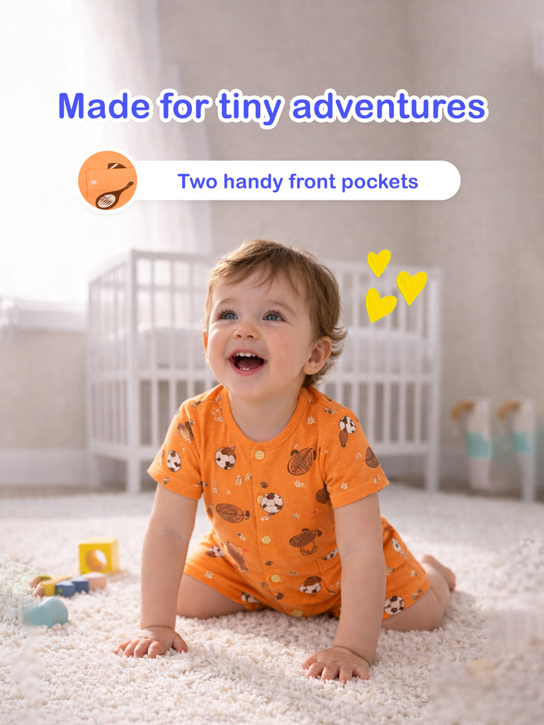 Organic Cotton Unisex Romper Pack of 2 – Dog & Sports Prints