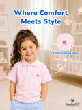 Boys Bamboo Fabric Pink Polo T-Shirt
