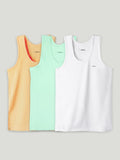 Bamboo Vest for Kids Pack of 3 (Peach & mint Green & White) – Soft, Breathable & innerwear