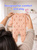 Organic Cotton Baby Romper Pack of 2 – Tiger & Lemon Print Full Sleeve Zip Sleepsuit