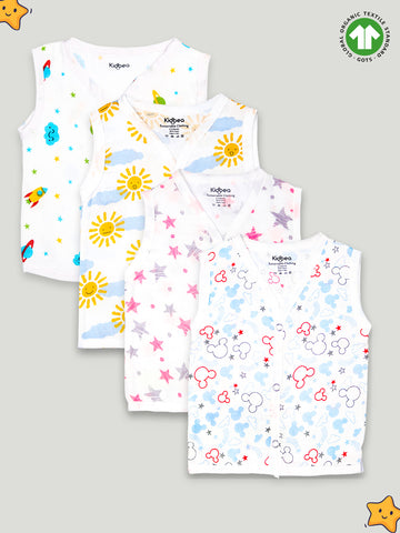 Extra Soft Muslin Cotton Jhabla Cloth for Baby | Space, Sun, Star and Mickey Print | Print May Vary