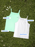 Bamboo Camisole for Kids Pack of 2 (Mint Green & White) – Soft, Breathable & innerwear