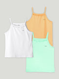 Bamboo Camisole for Kids Pack of 3 (White & Peach & Mint Green) – Soft, Breathable & innerwear