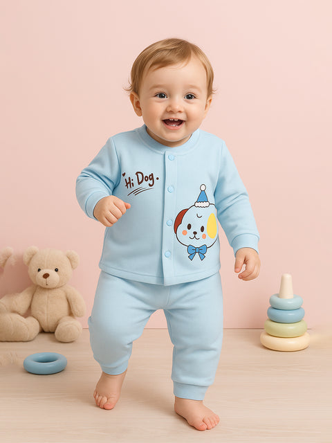 Baby Winter organic cotton  Set | Cute Dog Print Sweater & Pant