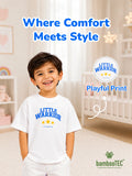 Unisex Bamboo Fabric White Little Warrior Oversized T-Shirt