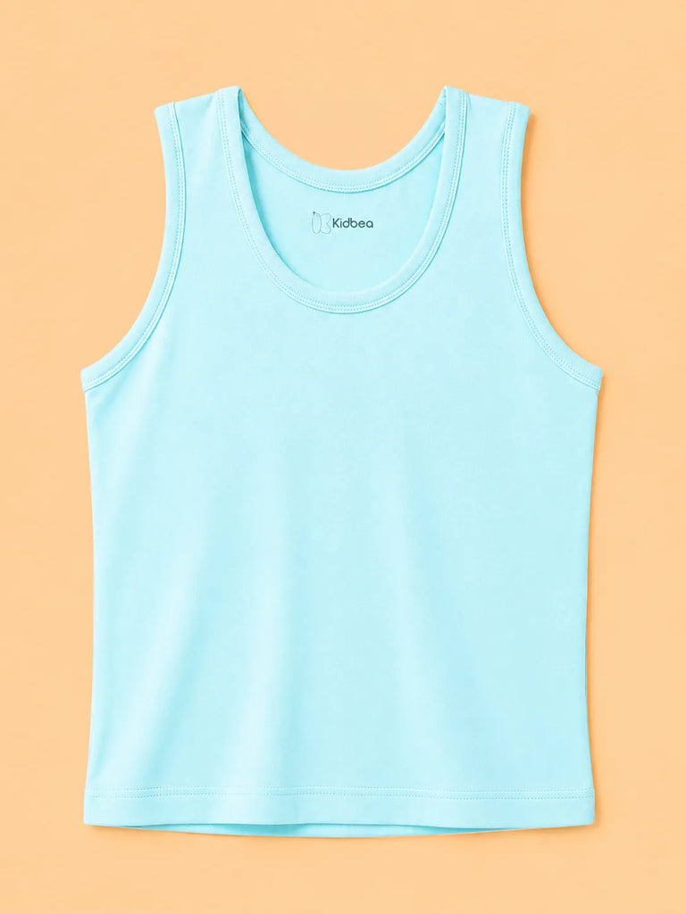 BambooTEC™ Boys Bamboo Fabric Aqua Blue Solid Vest