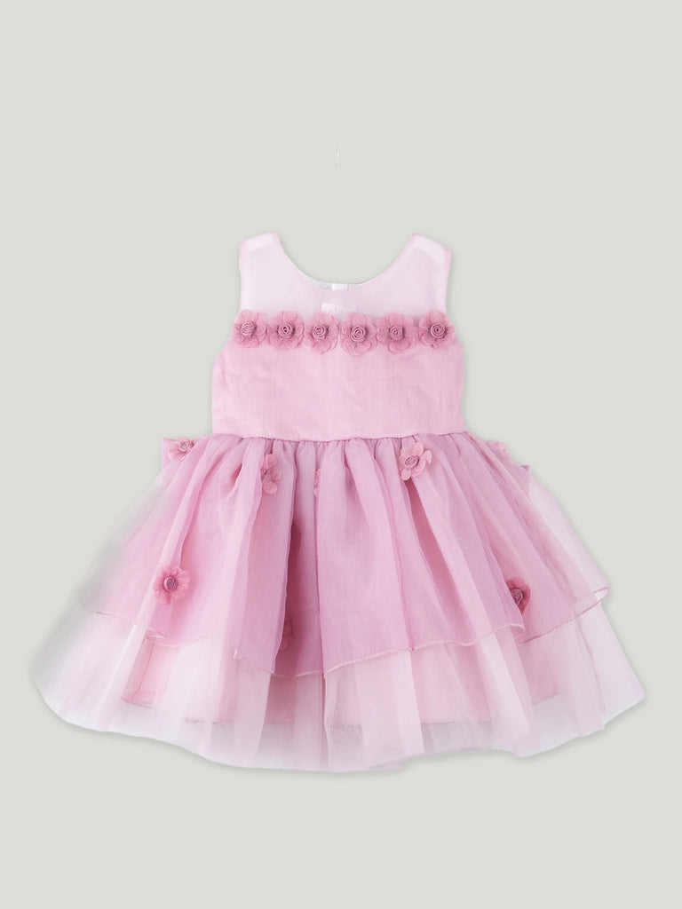 Elegant Baby Girl Pink Tulle Dress | Soft & Stylish Party Wear