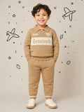 Cozy Winter organic cotton Set for Baby Boys | Polo & Pant Co-ord