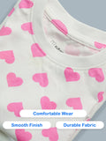 Organic Cotton Unisex Kids Co-ord Set Pack of 2 – Soft Breathable Heart & Leaf Print T-Shirt & Shorts Set